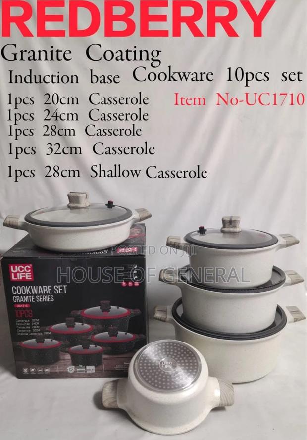 Redberrypremium Range of Nonstick Cookware 10 PCS Set