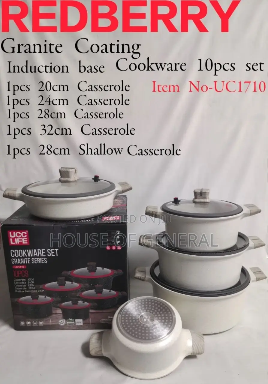 Redberrypremium Range of Nonstick Cookware 10 PCS Set