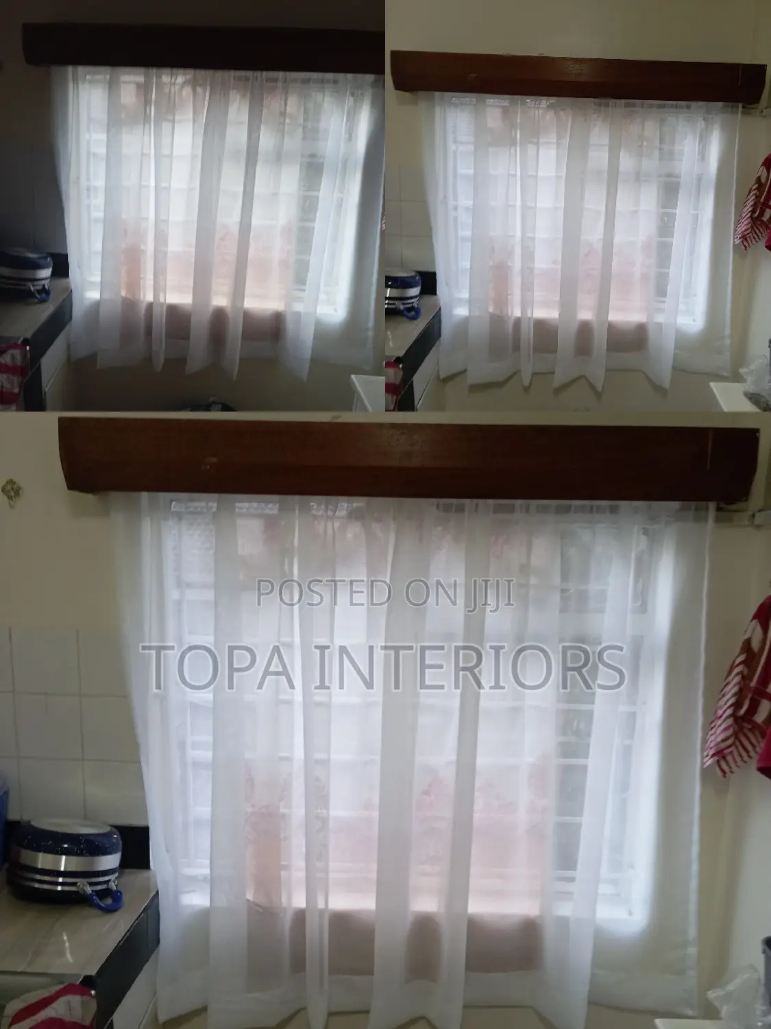 White Sheers for Short Kitchen Window Privacy