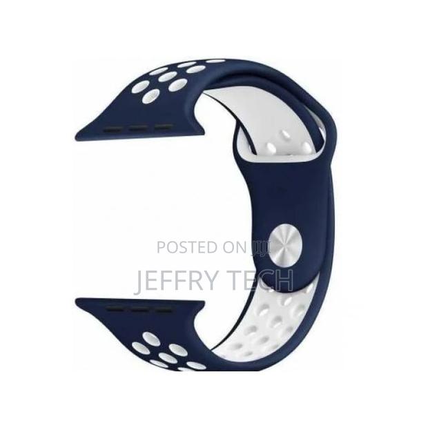 Sport Silcon Strap for Apple Watch 45 Mm Series 7 Blue White - main view