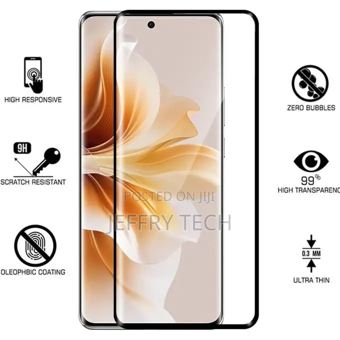Oppo Reno 11pro Plus 5G - Black Edges Screen Protector HD T