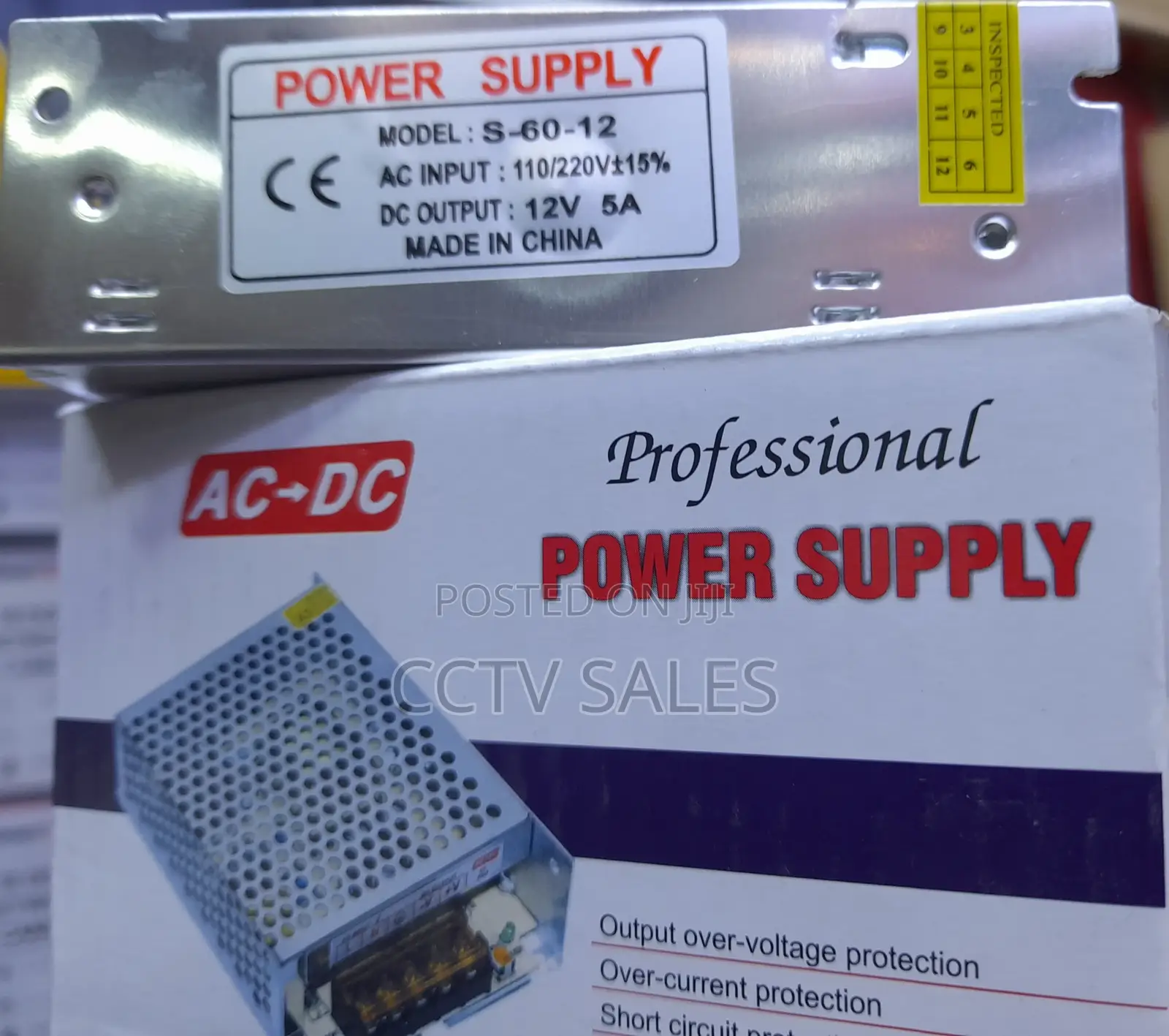 Universal CCTV Power Supply Box 12V 5A Amperes