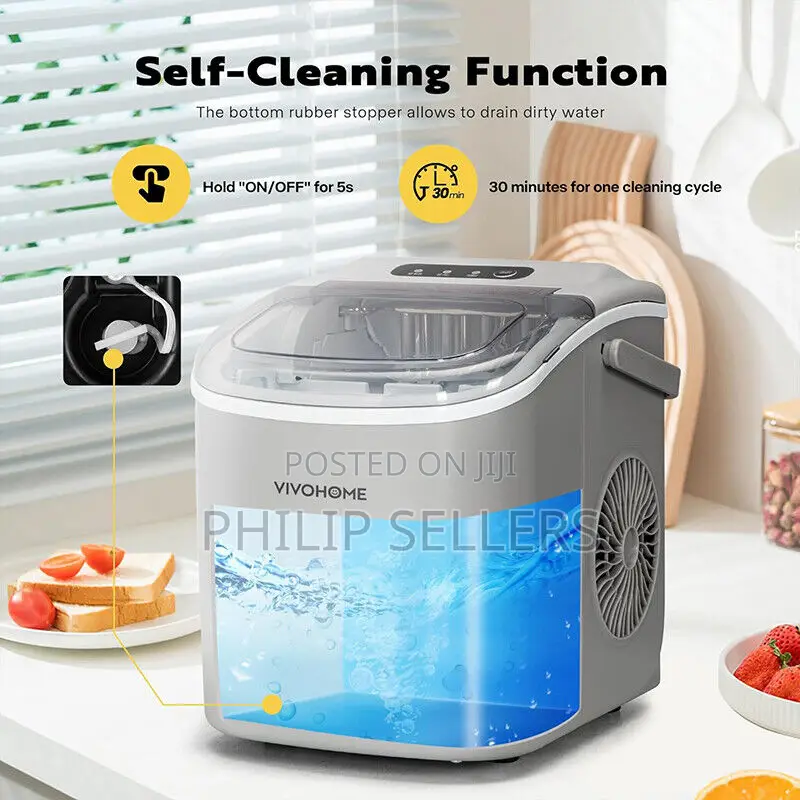 Countertop Bullet Ice Maker Portable Ice Machine With Scoop