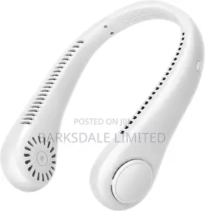 Hanging Neck Fan Mini Small Handheld Portable Silicone White