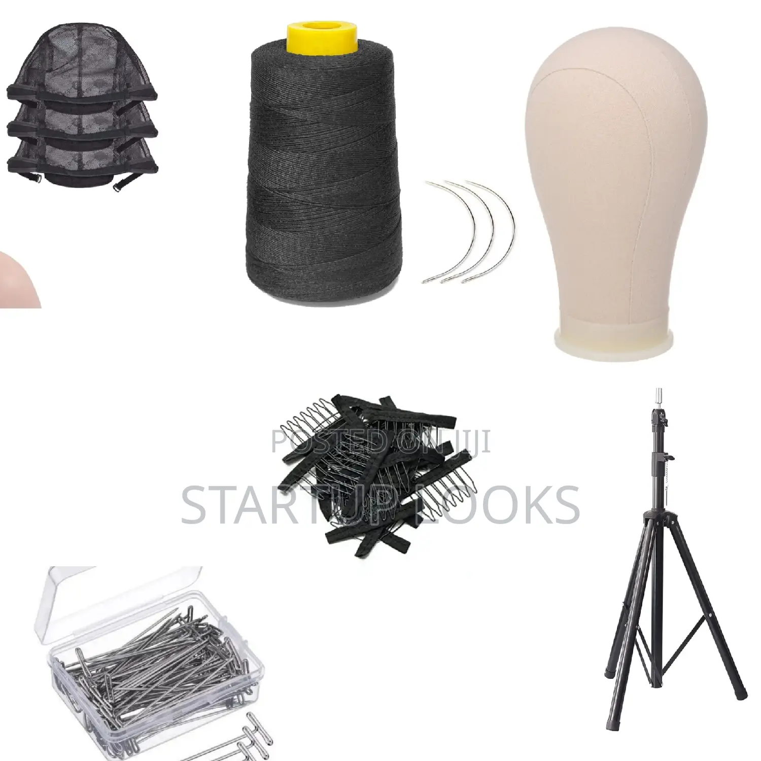 Professional Wig Making Kit; Canvas, Tripod Stand, Wig Caps