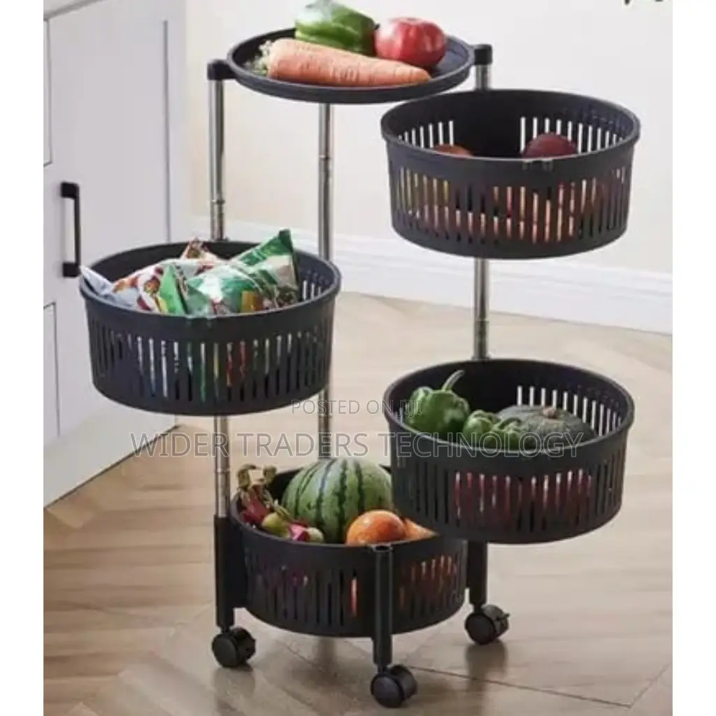 4 Tier Round Fruit Rack
Metallic Stand and Adjustable