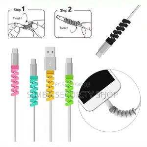 Spiral USB Cable Protector Silicone Flexible Cover Charging