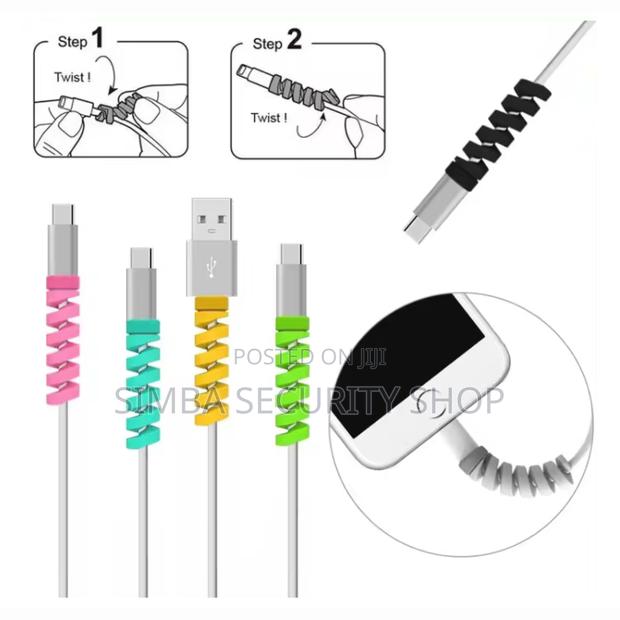 Spiral USB Cable Protector Silicone Flexible Cover Charging - thumbnail 4