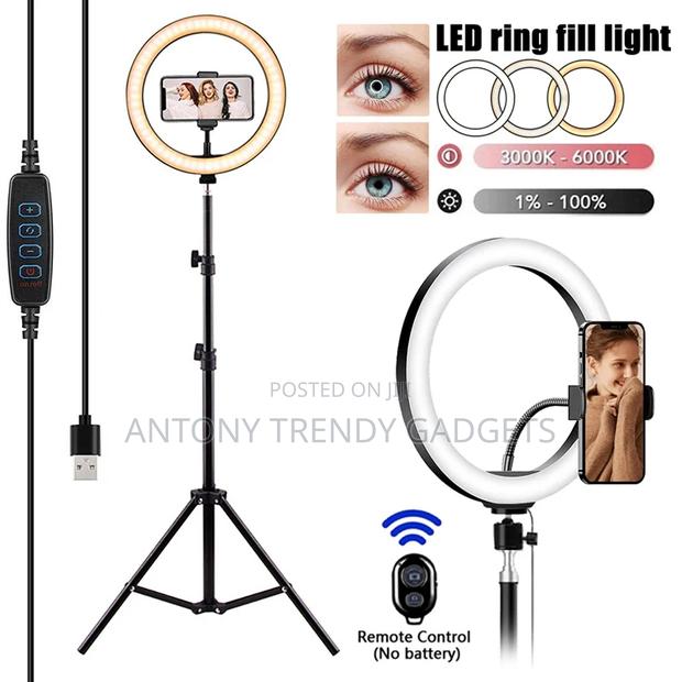 LED Selfie Ring Light Lamp With Tripod Stand Phone Clip For