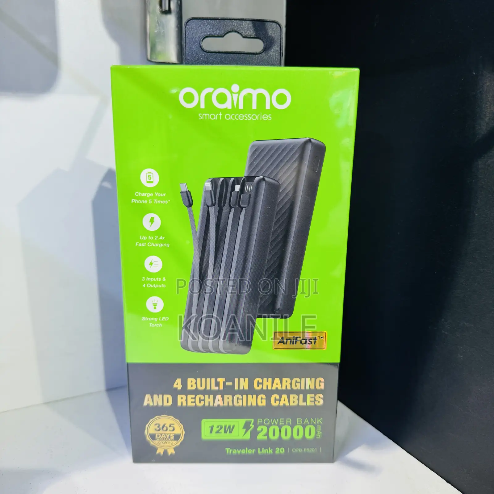 Oraimo Powerbank!! Oraimo Powerbank 20000mah With Cables