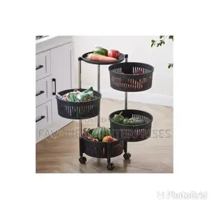 4 Tier Fruit/Vegetable Rotating Basket/Rack Fruit Storage