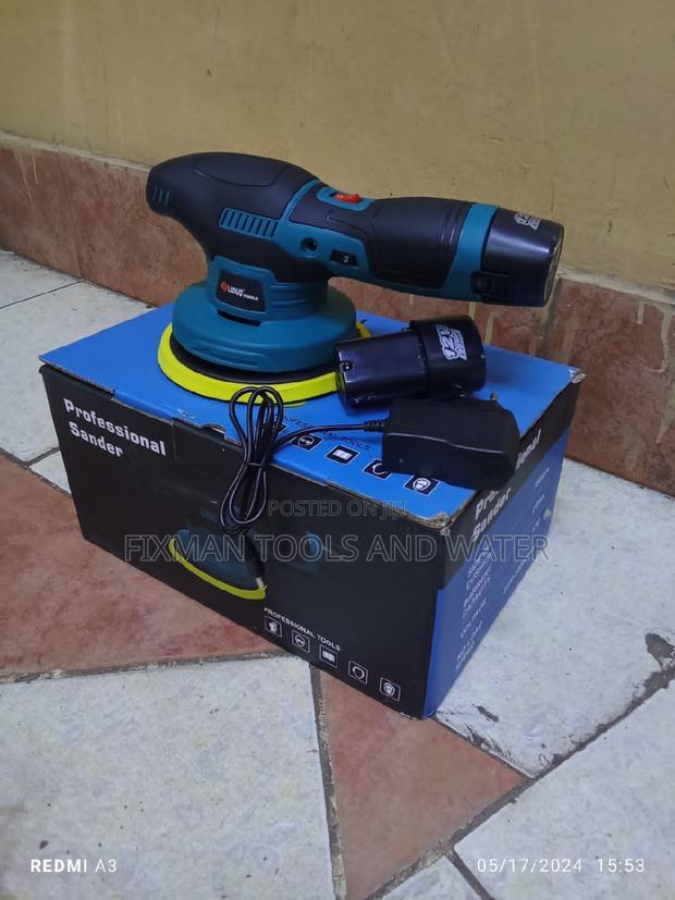 New Cordless Orbital Sander + 2 Battery and Pads - main view