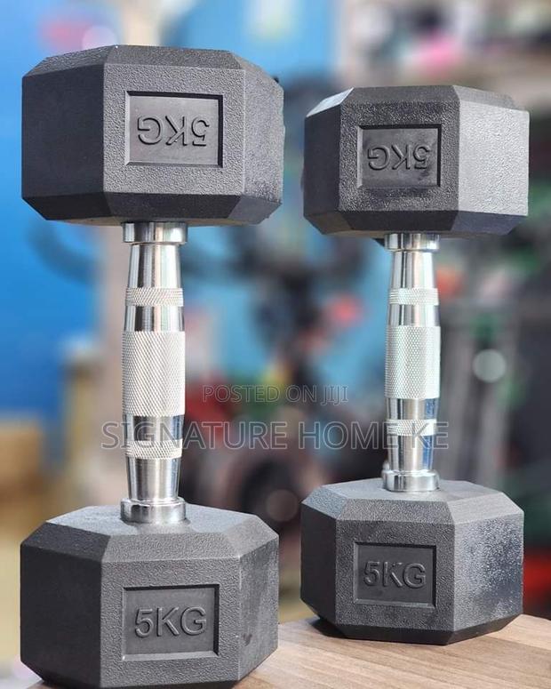 5kg Hexagonal Dumbells -Per Single Hand - thumbnail 2