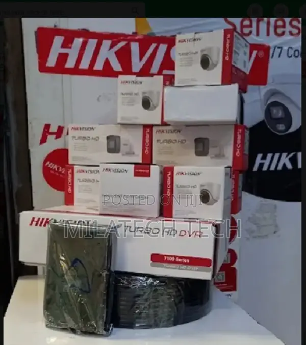 CCTV-Hikvision 4 Channel DVR + 2 Dome Camera + 2 Bullet Came