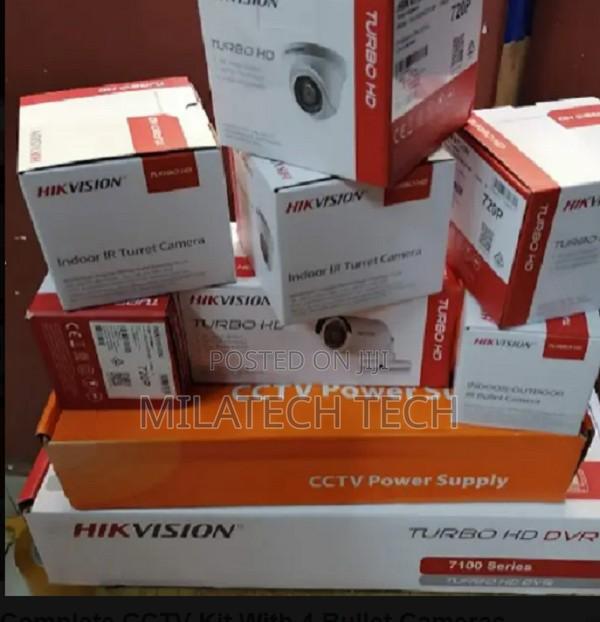 CCTV-Hikvision 4 Channel DVR + 2 Dome Camera + 2 Bullet ,.