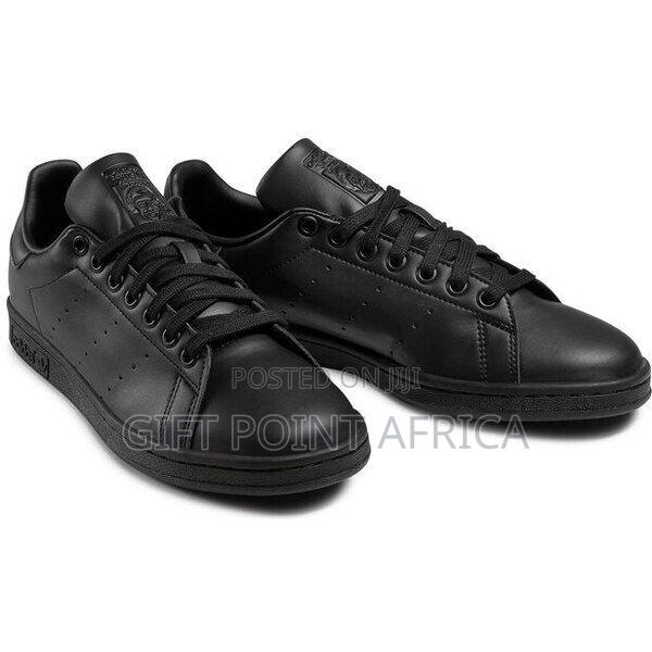 All Black Adidas Stansmith Sneakers - main view