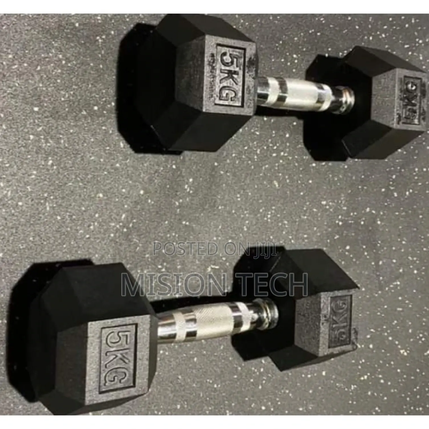5kg Pair Fixed(Hexagon Shaped) Rubber Dumbbells
