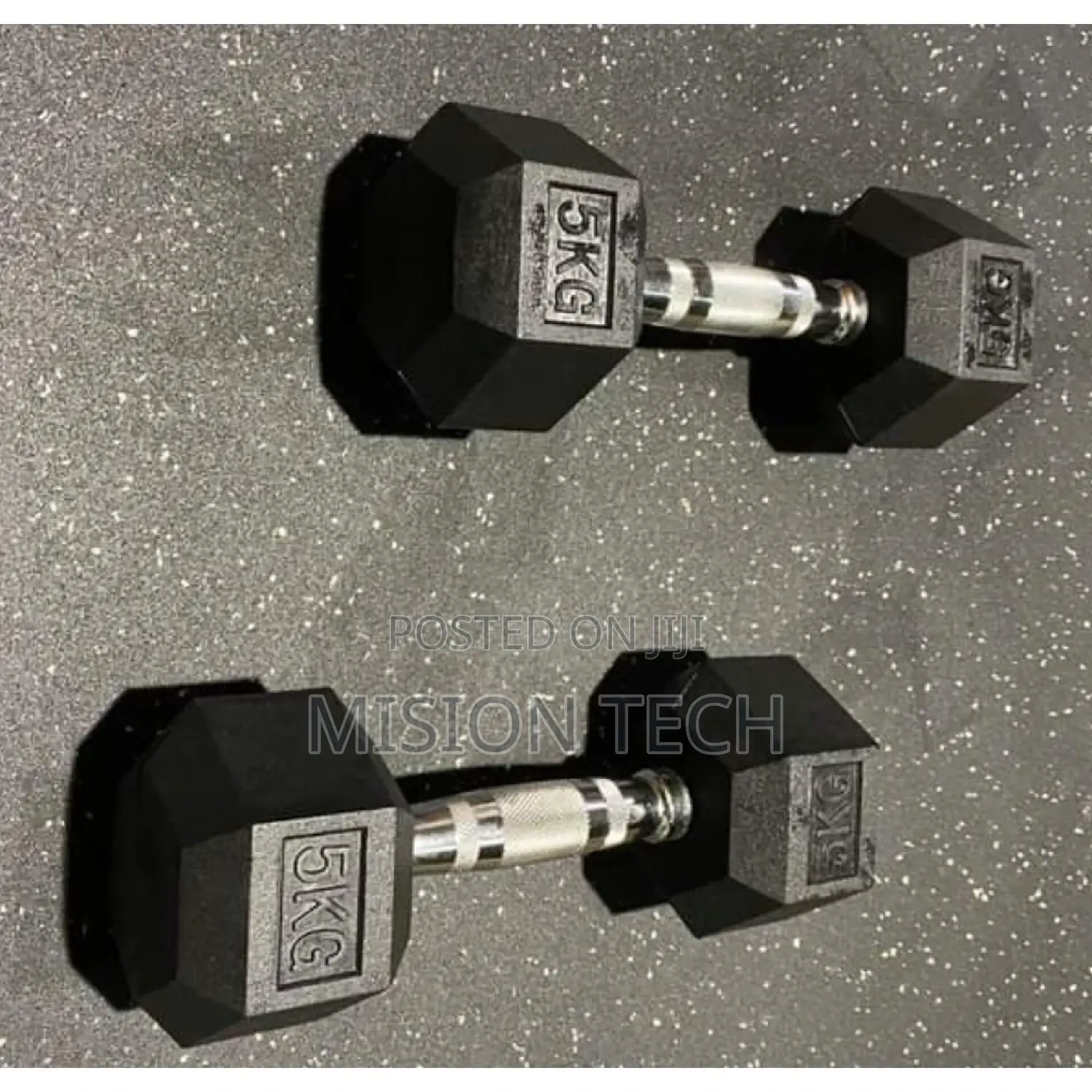 5kg Pair Fixed(Hexagon Shaped) Rubber Dumbbells(Brand New)