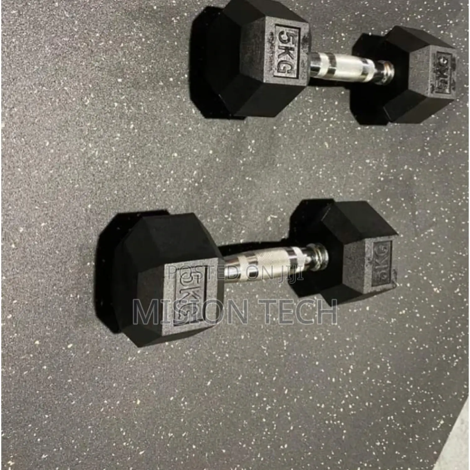 5kg Pair Fixed Rubber Dumbbells