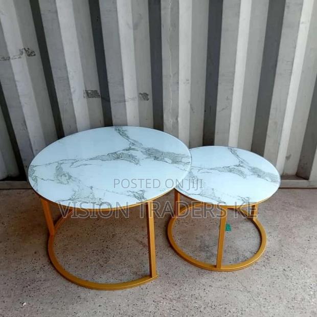 Glass White Nesting Coffee Table Marble