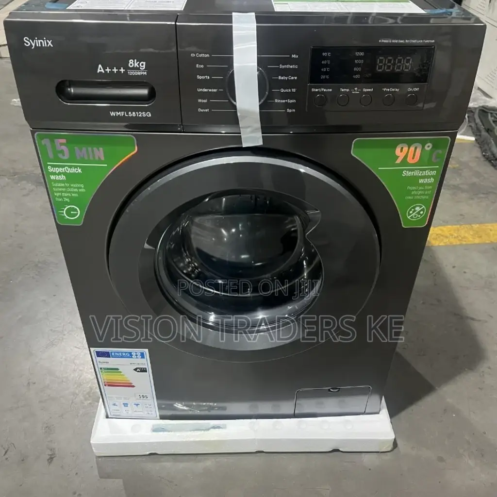 Syinix 8kgs Front Load Wash and Spin Washing Machine