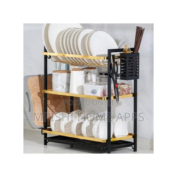3 Tier Metallic Dish Rack - thumbnail 2