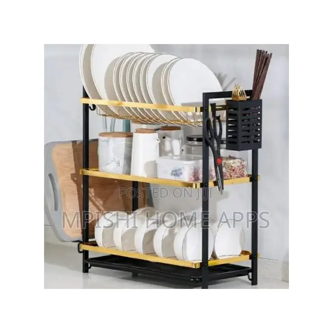 3 Tier Metallic Dish Rack