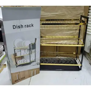 3 Tier Metallic Dish Rack
