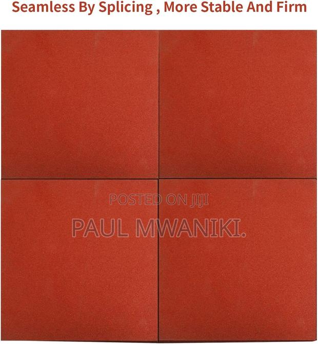 Heavy Duty Rubber Tile Red Non-slip Flooring Mat,20mm - thumbnail 3