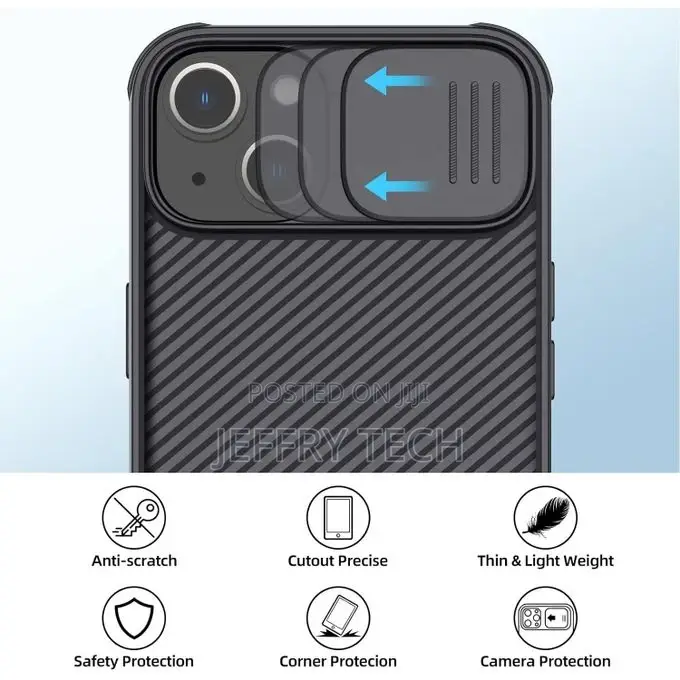 iPhone 14/13 Case, Slide Camera Cover, Full Protection, Ant
