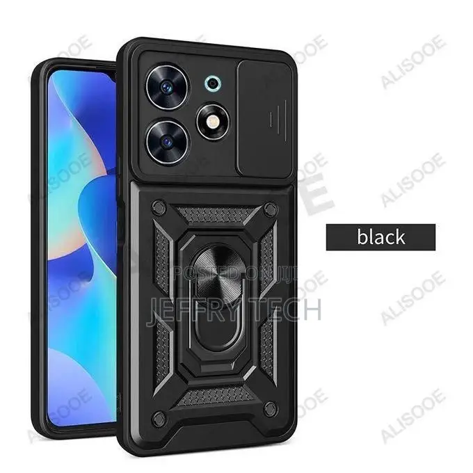 Tecno Spark 20 Case Slide Camera Lens Protect Cover Blac