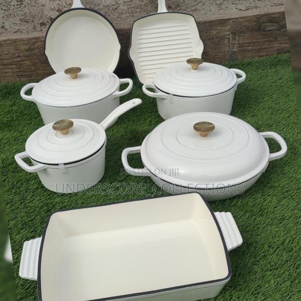 Must Have White Heavy Enamel Cast Iron Pots With Lid