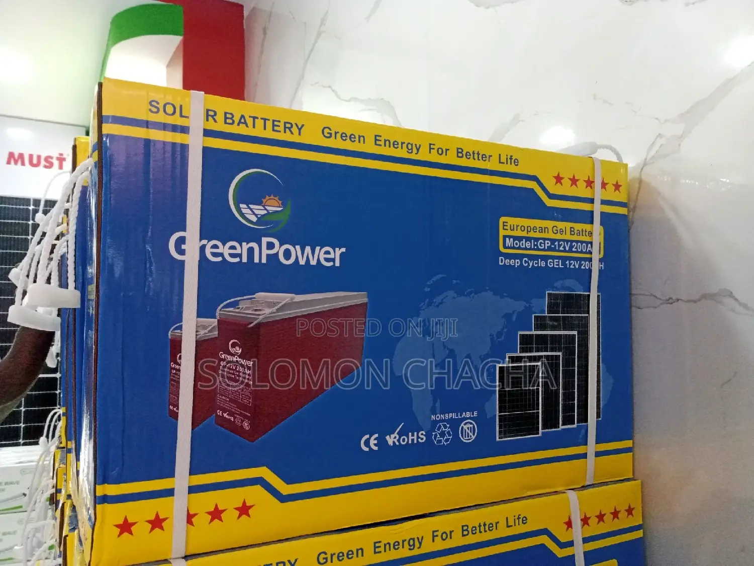 Greenpower 12v 200ah Slim European Gel Battery