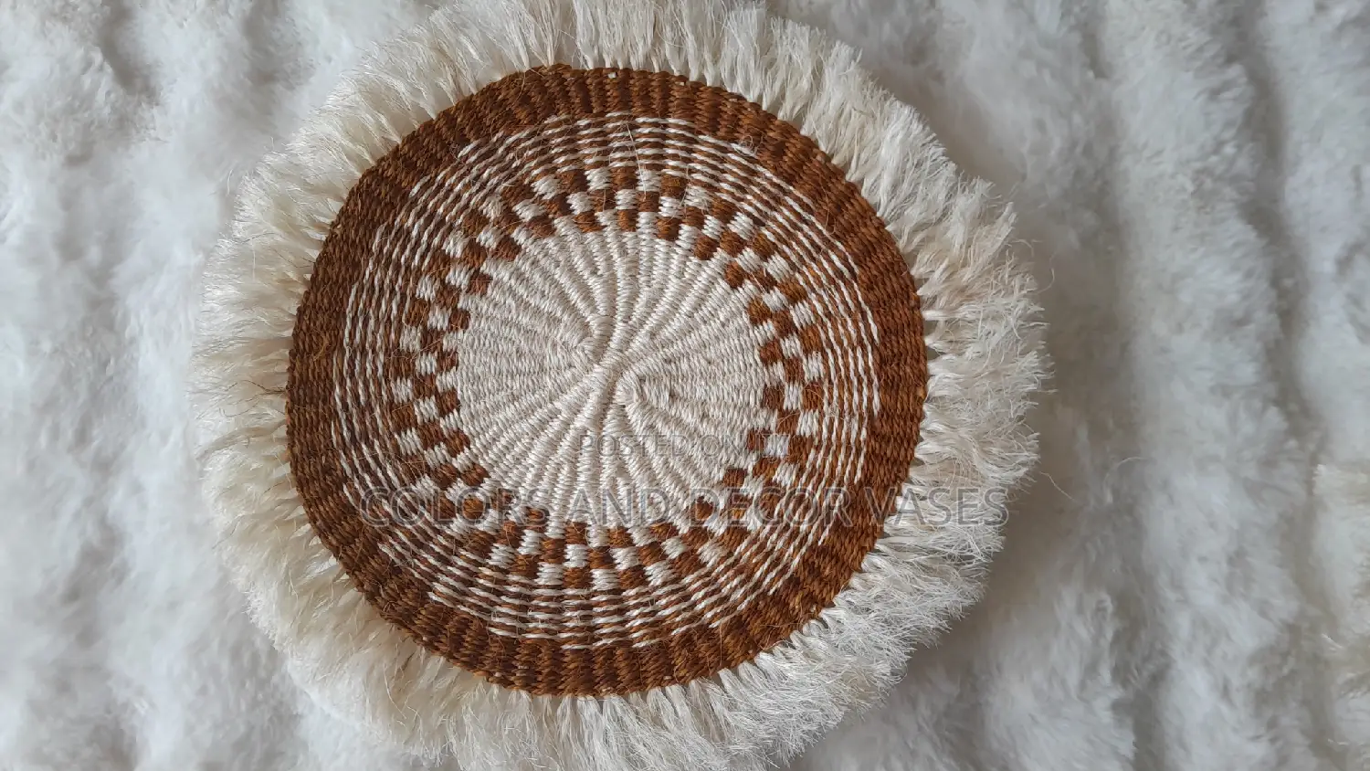 Sisal Mat 12 Inches Brown White