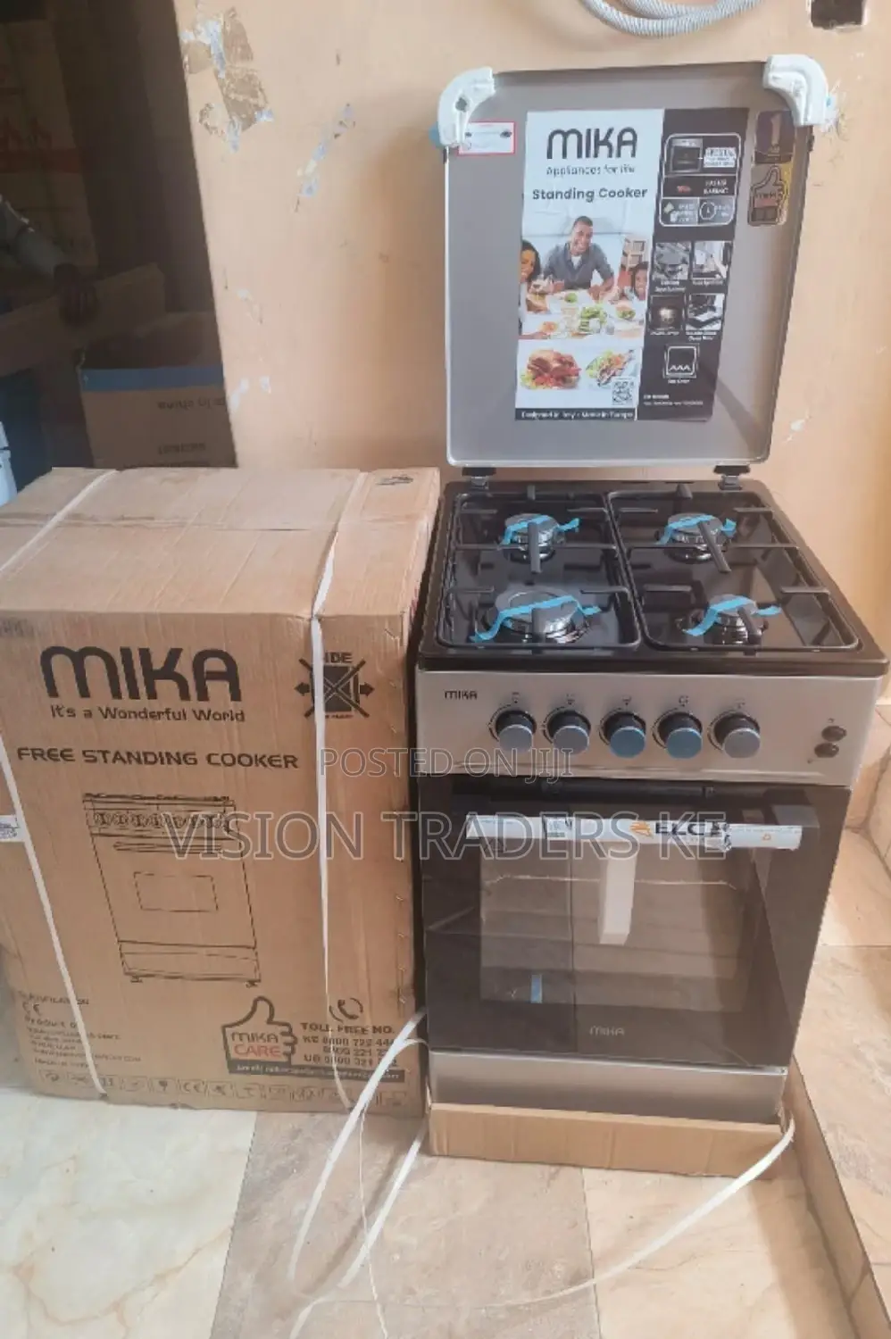 Mika 4 Gas Burner Free Standing Gas Cooker- 50*60 Gas Oven