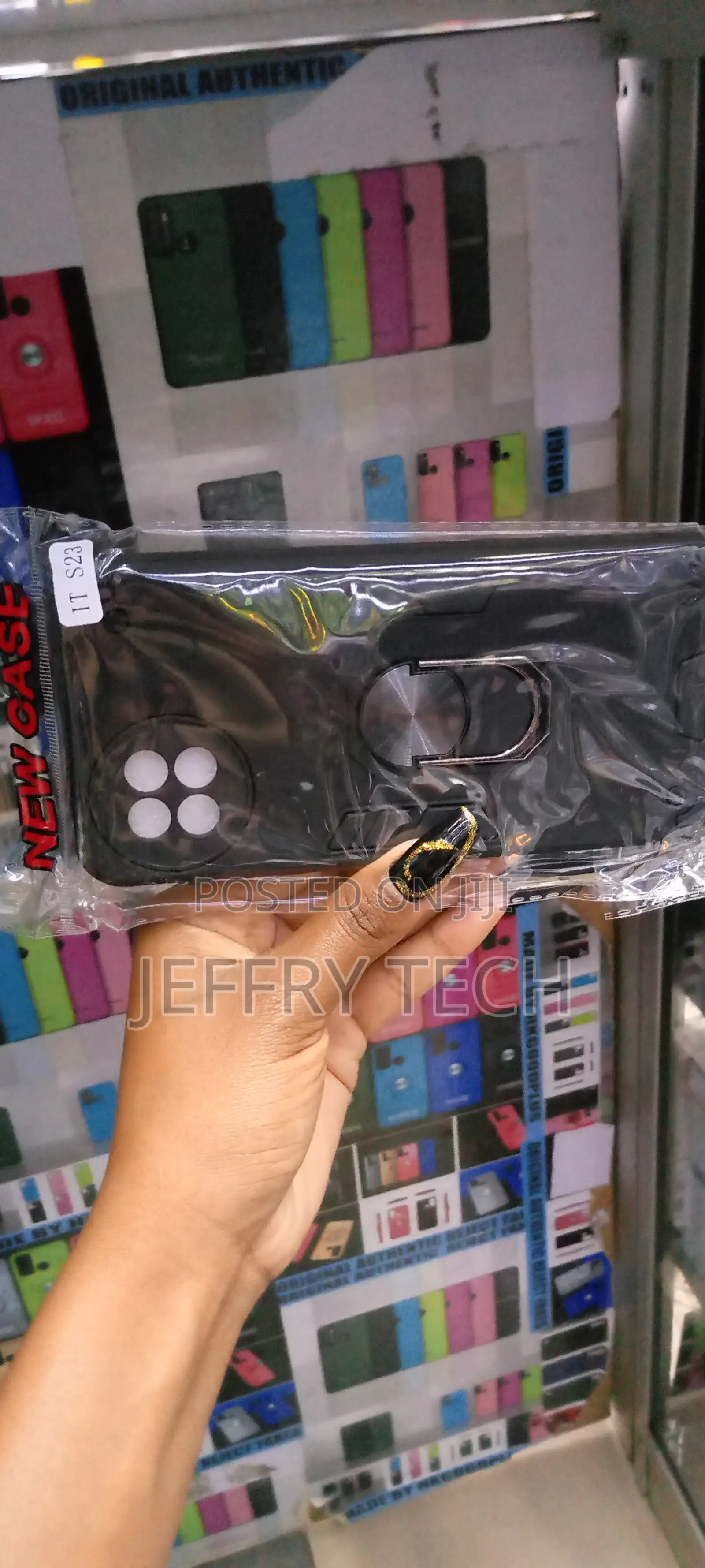 Itel S23 Case Armor Ring Cover Adsorb Car Holder Shockproof