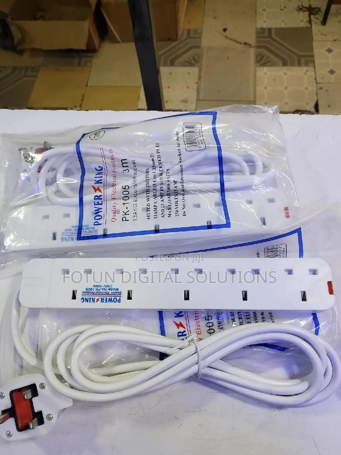 5 Way Extension Cable 3m Powerking