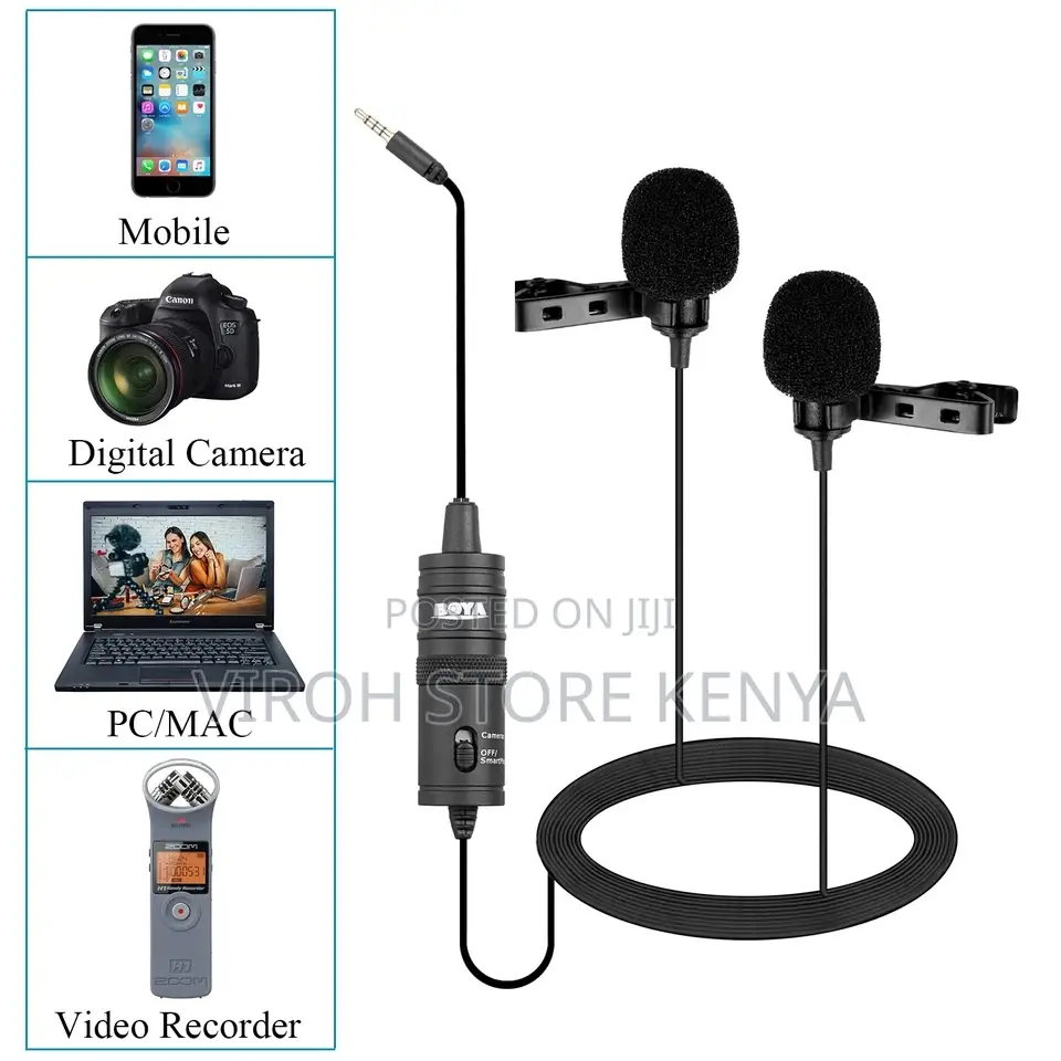 Boya M1DM Dual Omnidirectional Lavalier Microphone