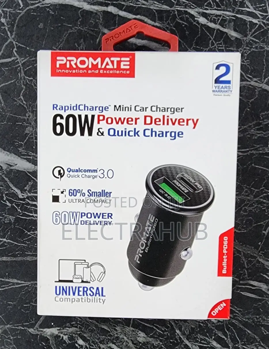Promate Bullet-Pd60 60W Power Delivery Quick Charge