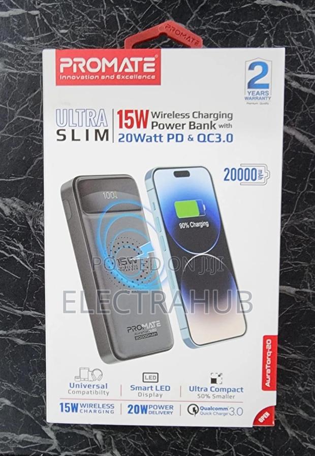 Promate Auratorq-20 15W Wireless Charging Power Bank