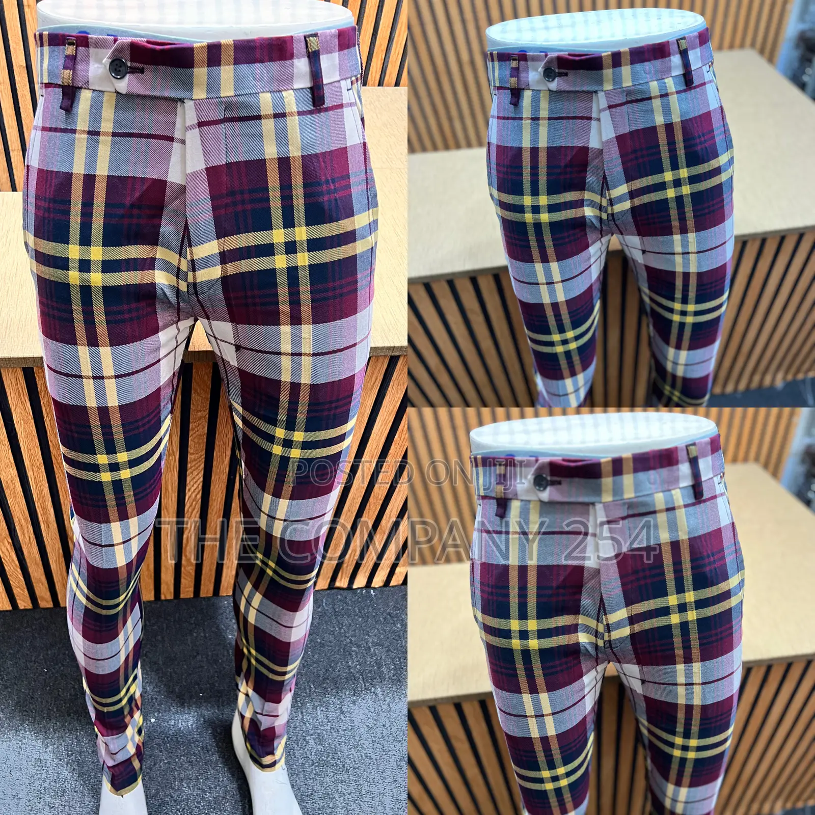 Vintage Plaid Official Designer Men's Casual Business Pants