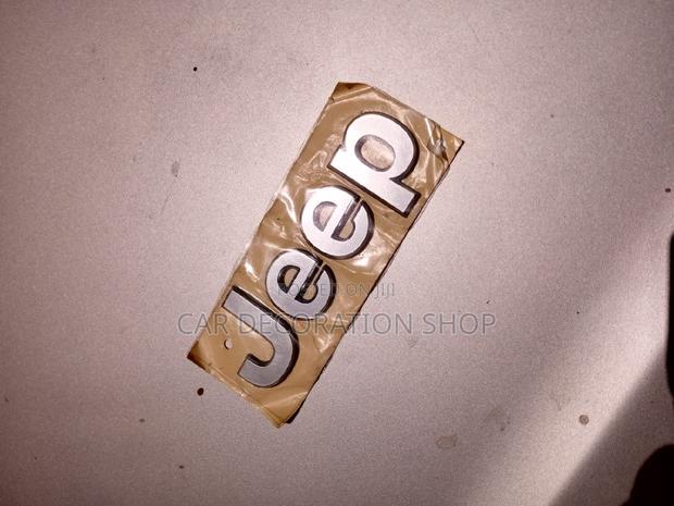 Silver JEEP Replacement Letter Word Badge (Black Available - thumbnail 2