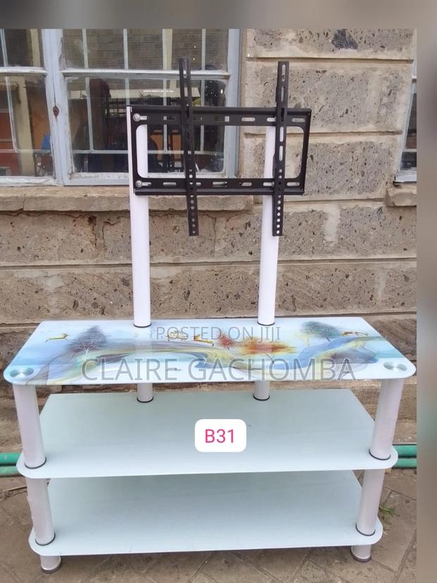 Classy White Executive Glass Tv Stand 831 - main view