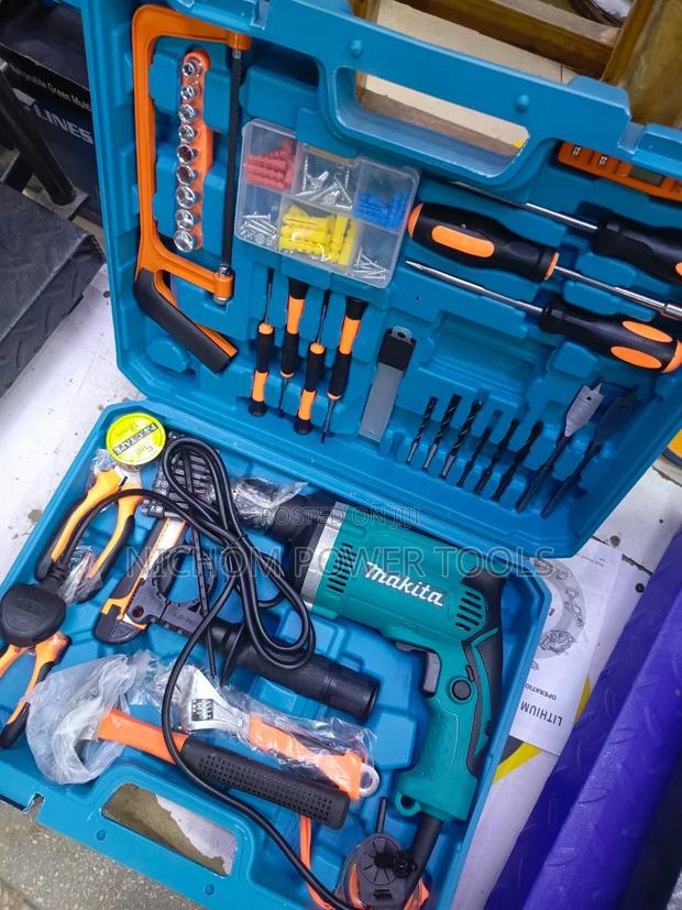 Quality Makita Corded Drill Set With Accessories - main view
