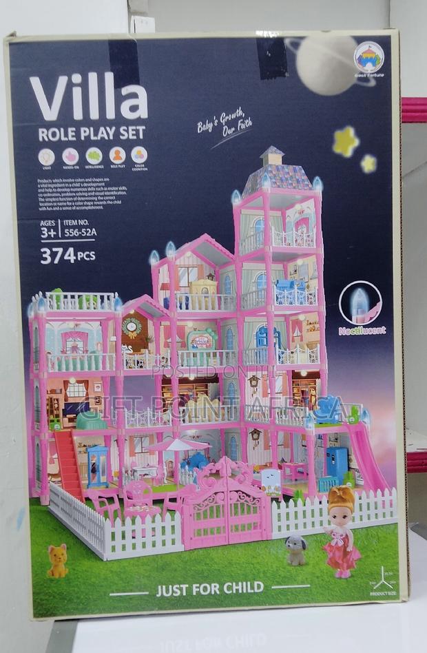 374 Pieces Doll House Play Set for Kids