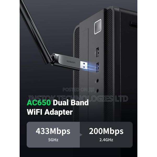 Ugreen AC650 High-Gain Dual Band Wireless USB Adapter - CM49 - thumbnail 2
