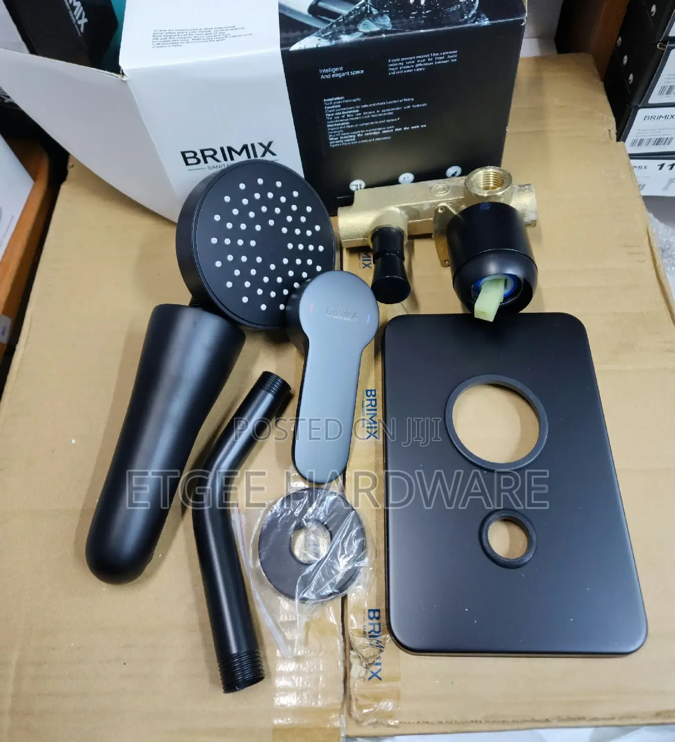 Black Four Way Concealed Shower Mixer