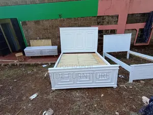 White Wooden Bed 5*6