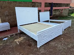 White Wooden Bed 5*6