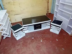 Coffee Table and 2 End Tables, Stools